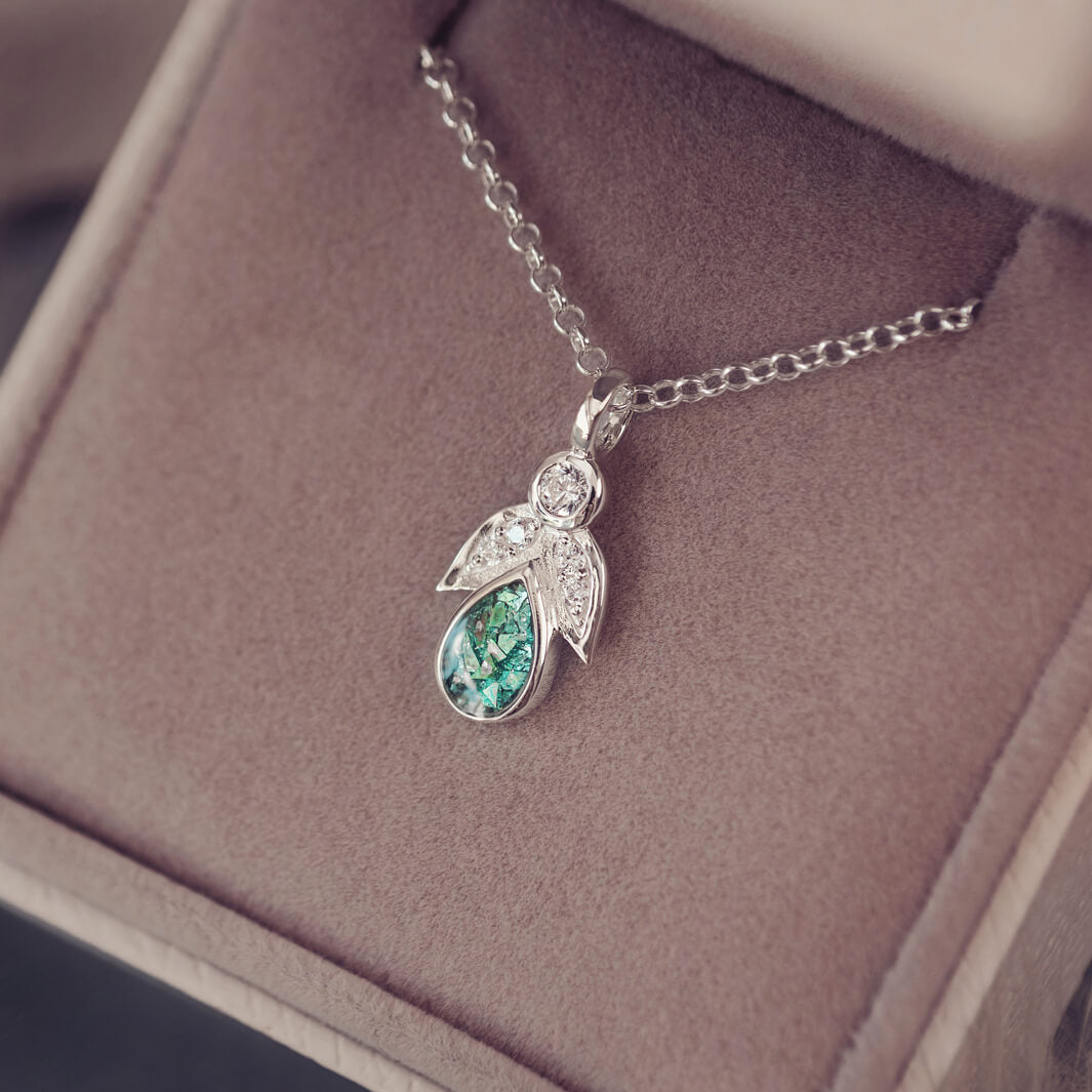 Cremation Ashes Angel Charm Necklace
