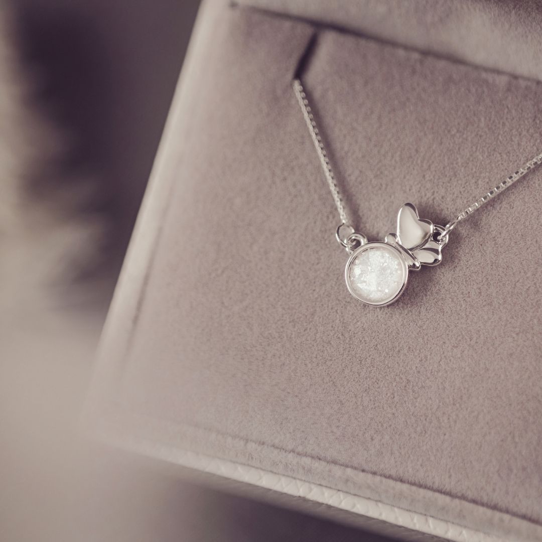 Cremation Ashes Butterfly Necklace