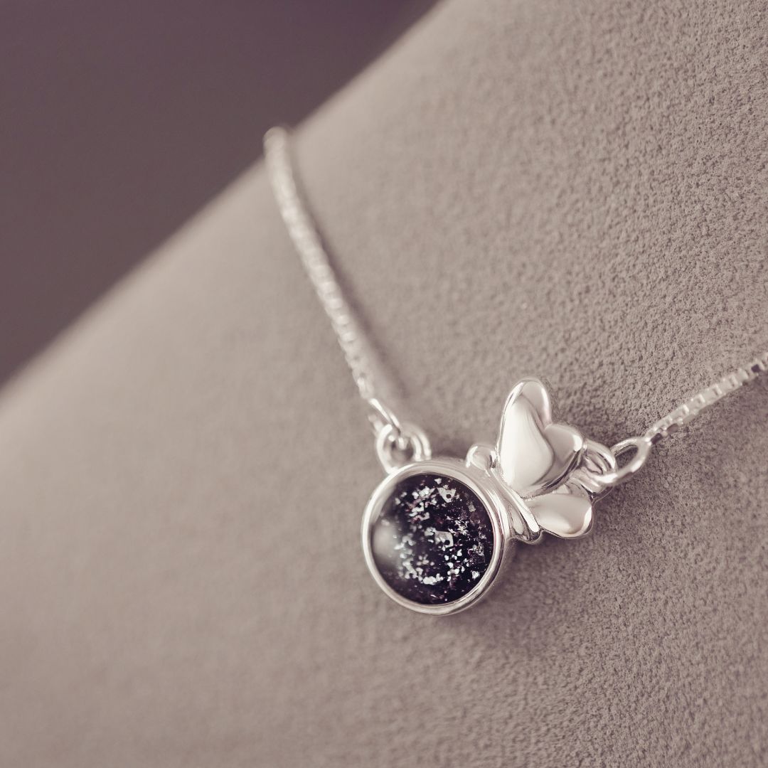 Cremation Ashes Butterfly Necklace