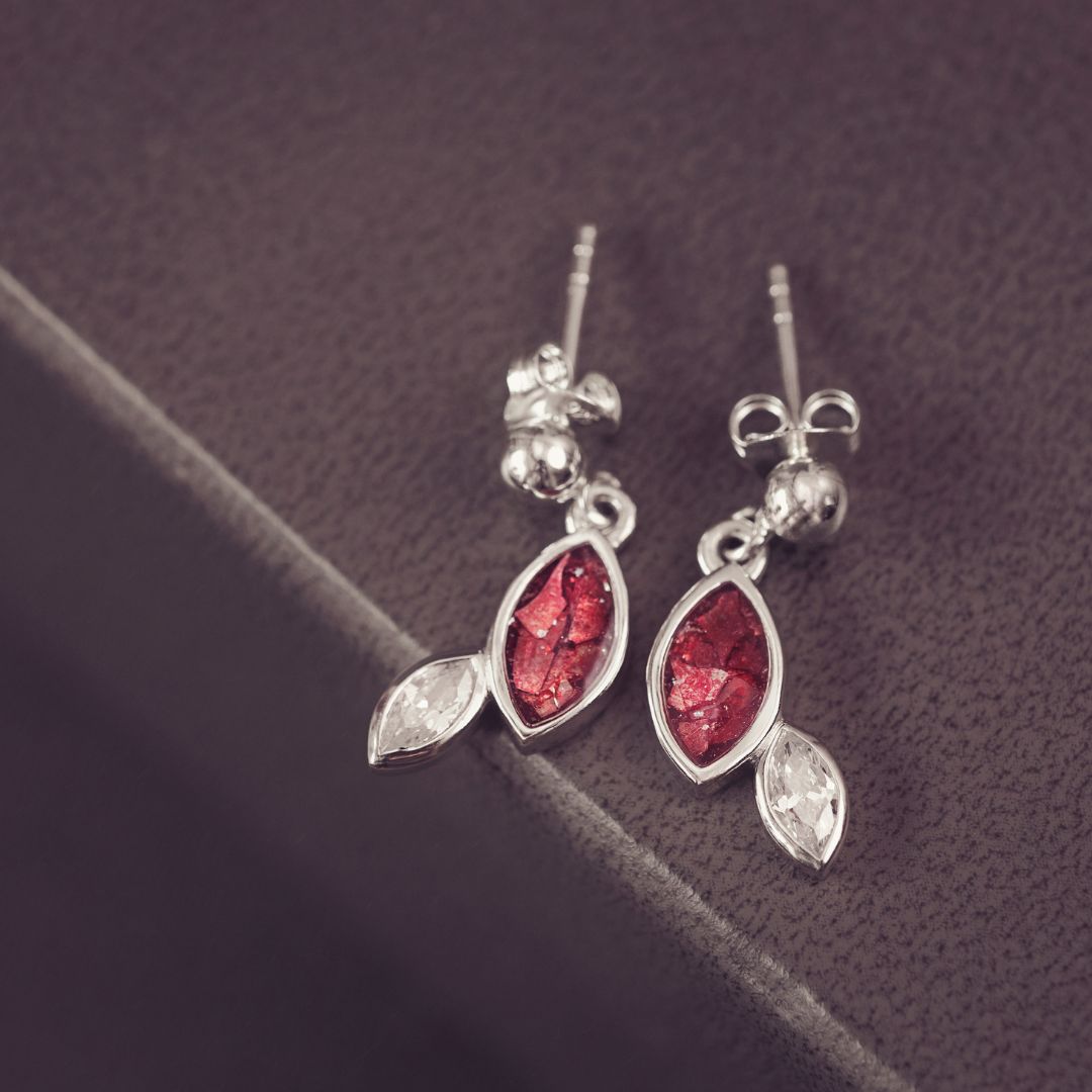 Cascade Marquise Cremation Ashes Earrings