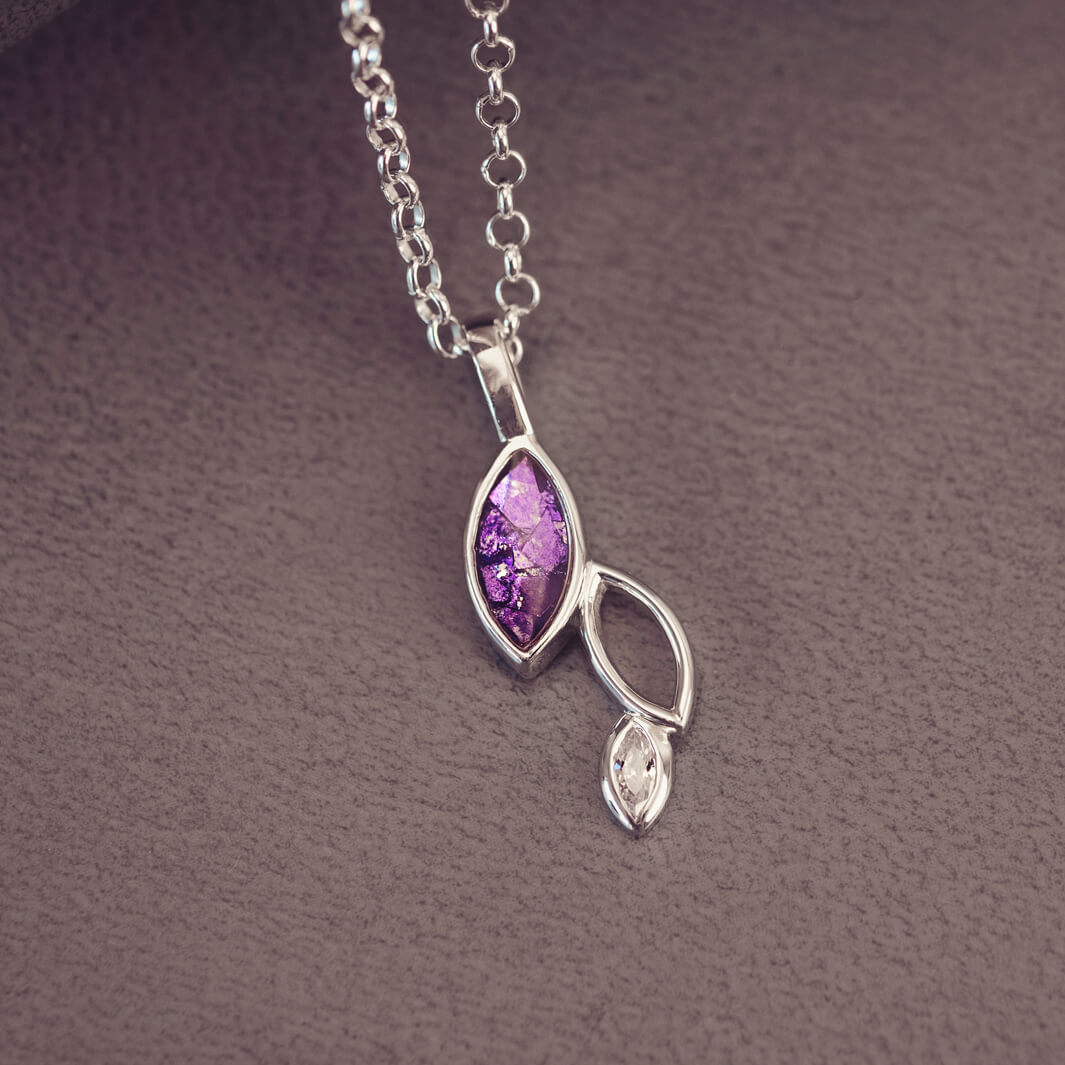 Cascade Marquise Cremation Ashes Necklace