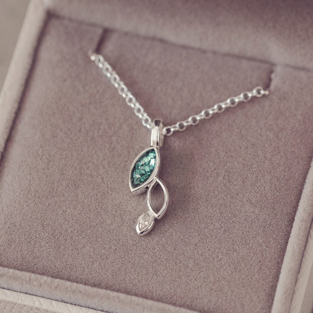 Cascade Marquise Cremation Ashes Necklace
