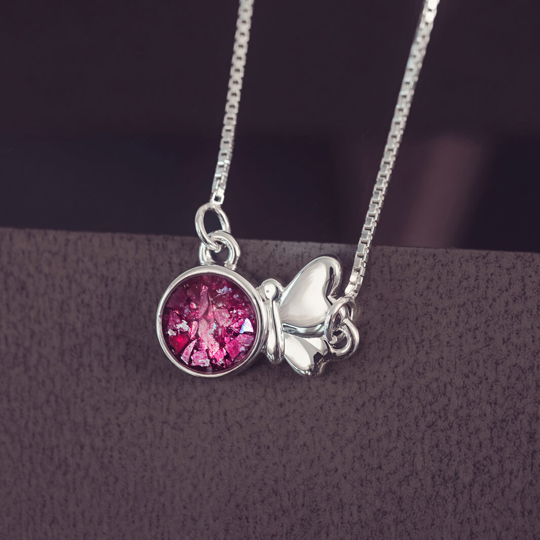 Cremation Ashes Butterfly Necklace