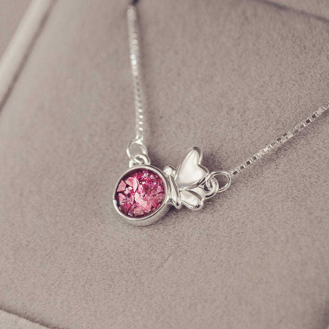 Cremation Ashes Butterfly Necklace