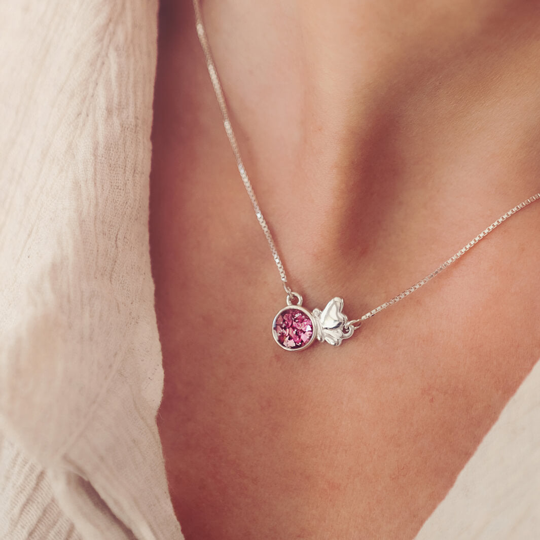 Cremation Ashes Butterfly Necklace