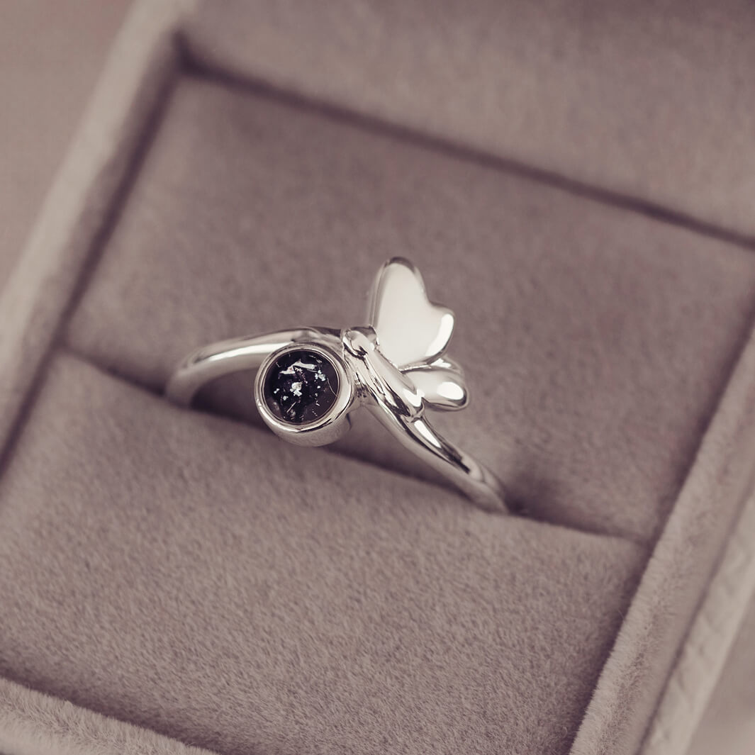 Cremation Ashes Butterfly Ring