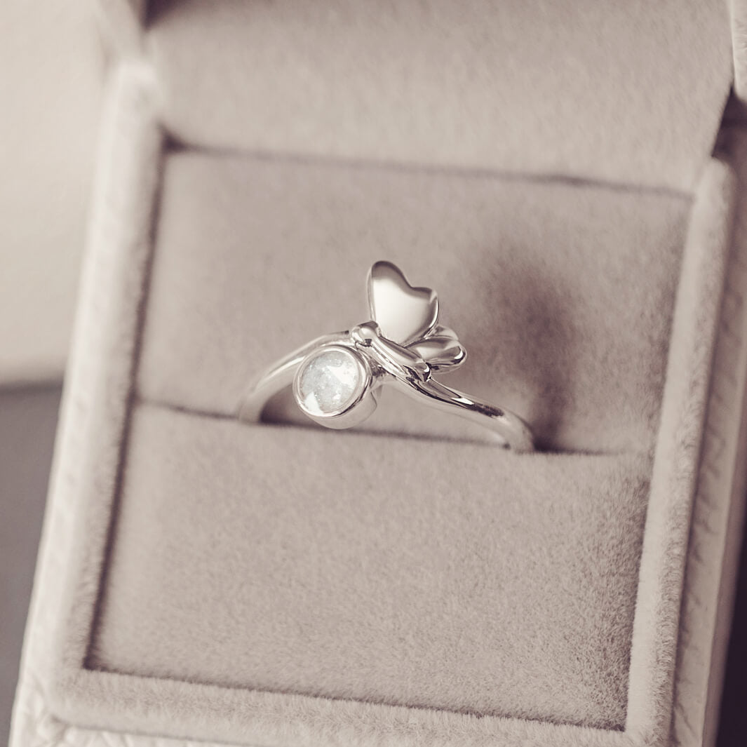 Cremation Ashes Butterfly Ring