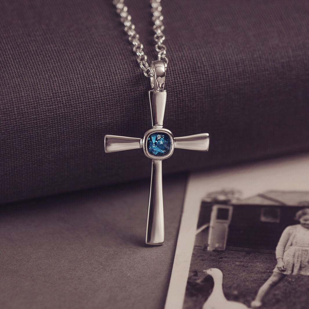 Cremation Ashes Cross Necklace