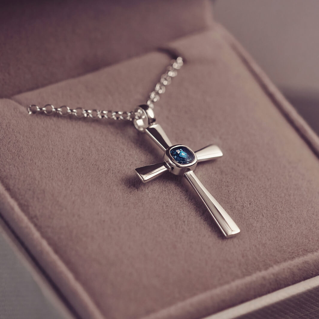 Cremation Ashes Cross Necklace