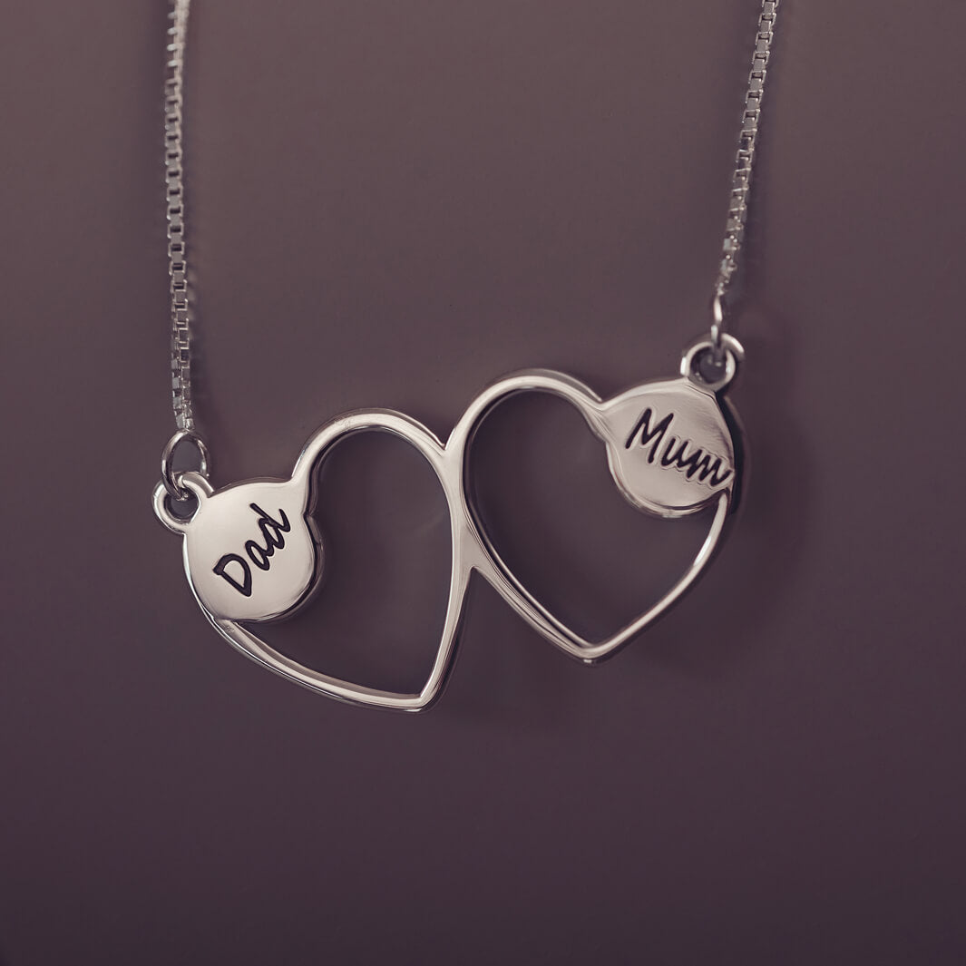 Cremation Ashes Double Infinity Heart Necklace