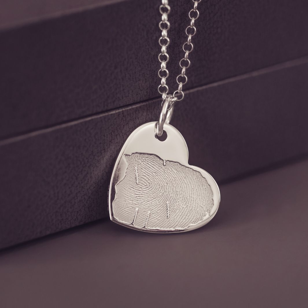Personalised Fingerprint Large Heart Necklace