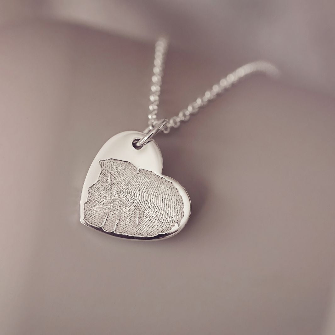 Personalised Fingerprint Large Heart Necklace