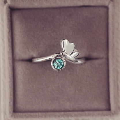 Cremation Ashes Butterfly Ring