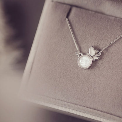 Cremation Ashes Butterfly Necklace