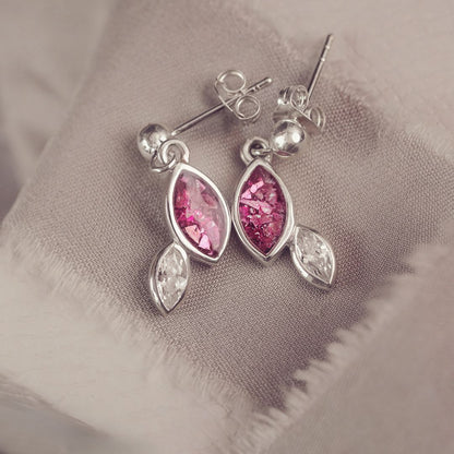 Cascade Marquise Cremation Ashes Earrings