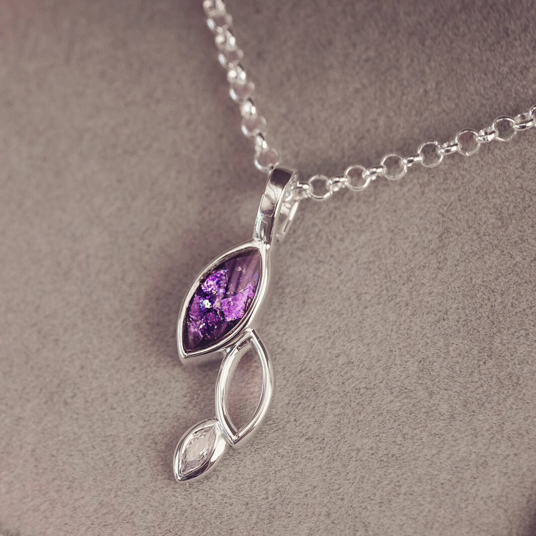 Cascade Marquise Cremation Ashes Necklace
