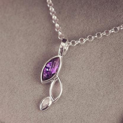 Cascade Marquise Cremation Ashes Necklace