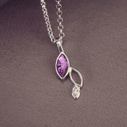 Cascade Marquise Cremation Ashes Necklace