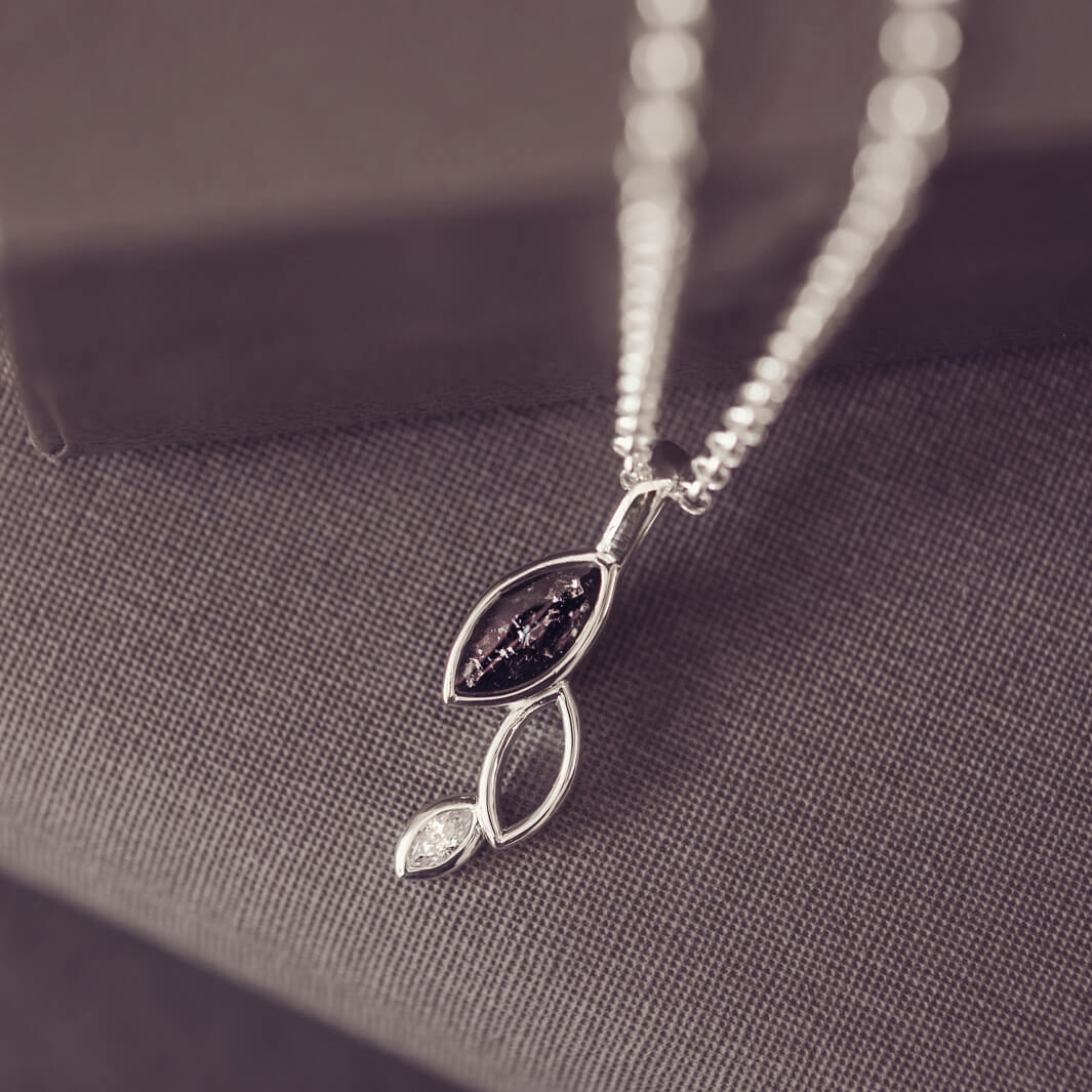 Cascade Marquise Cremation Ashes Necklace