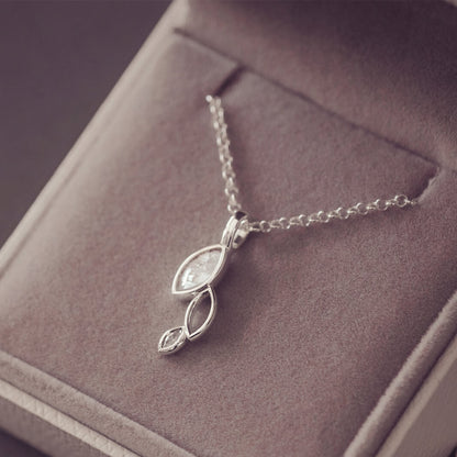 Cascade Marquise Cremation Ashes Necklace