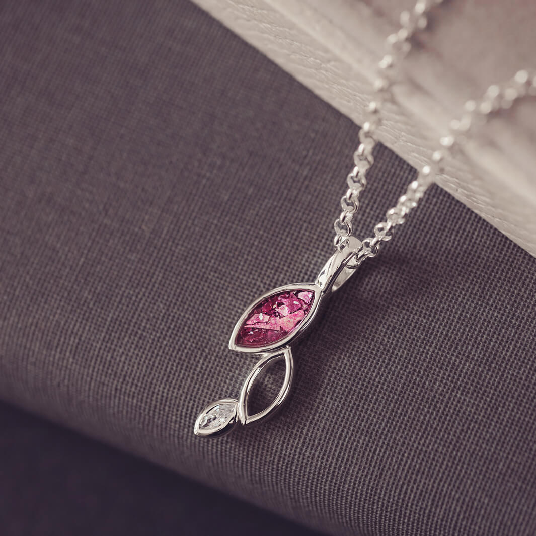 Cascade Marquise Cremation Ashes Necklace