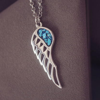 Cremation Ashes Angel Wing Necklace