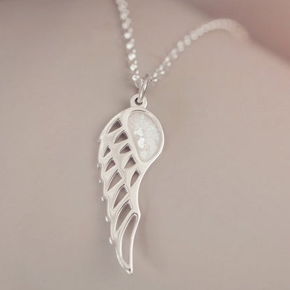 Cremation Ashes Angel Wing Necklace