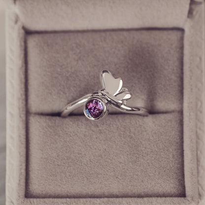 Cremation Ashes Butterfly Ring
