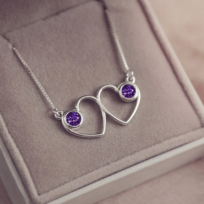 Cremation Ashes Double Infinity Heart Necklace