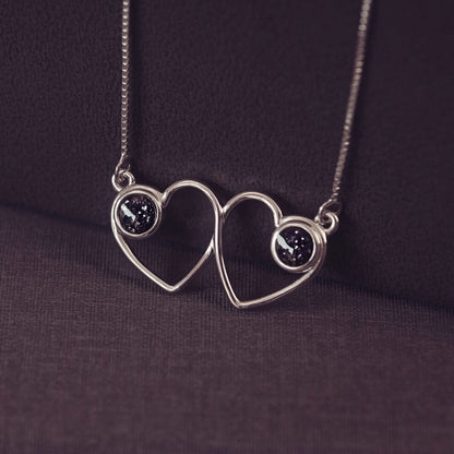 Cremation Ashes Double Infinity Heart Necklace