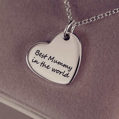 Handprint Or Footprint Large Heart Necklace, Two Prints And One Name