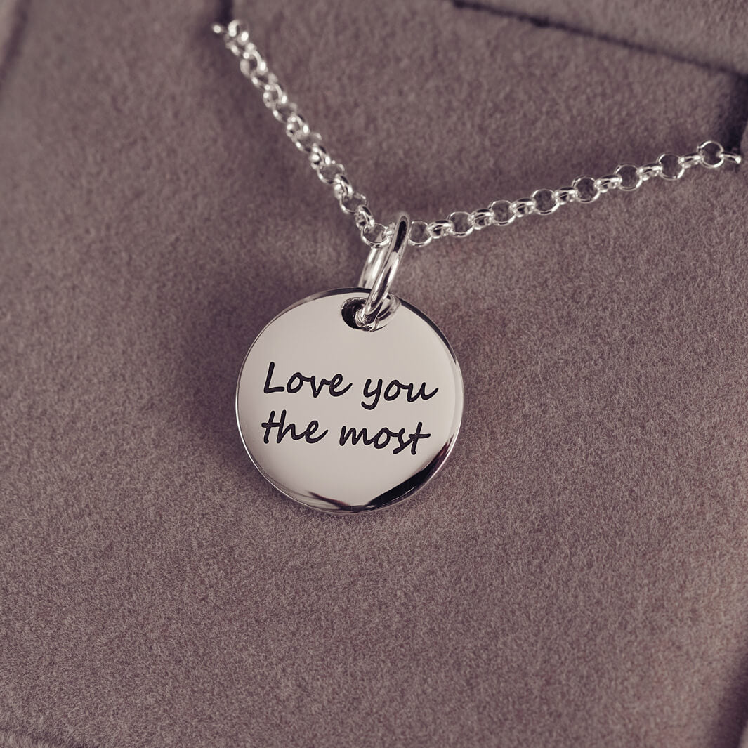 Handprint Or Footprint Round Charm Necklace, One Charm